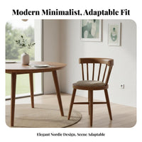 Padded Posterior Wooden Chair Northern European & Design Dining Room Seating Minimalist Look Sturdy Frame for Restaurant Owners