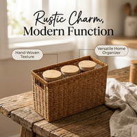 Baskets for Organizing, Decorative Basket Organizer Bins Set, Multipurpose Woven #variant:Dark Brown