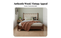Hardwood Wood Construction Upholstered Headboard Bed mid-1900sera Modern design Upholstered Bed Frame with Headboard Soft Fabric Bedroom Furniture Wooden Slat Support for partners, Small Apartment Dwellers, Homeowners, Guest Room