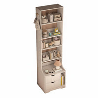 Nightstand Bookshelf Combo Multi-Functional Tall Bedside Bookshelf Space Saving