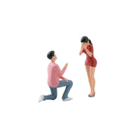 Miniature Figure Pair Painted Display Doll Compact Scale Model for Dioramas, Scene Decoration