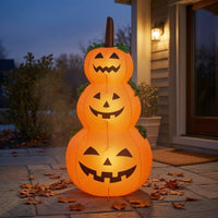 Halloween Inflatable Pumpkin Outdoor Stacked Pumpkins Jack-O'-Lantern Yard Decoration Seasonal Pumpkin Stack Festive for Lawn