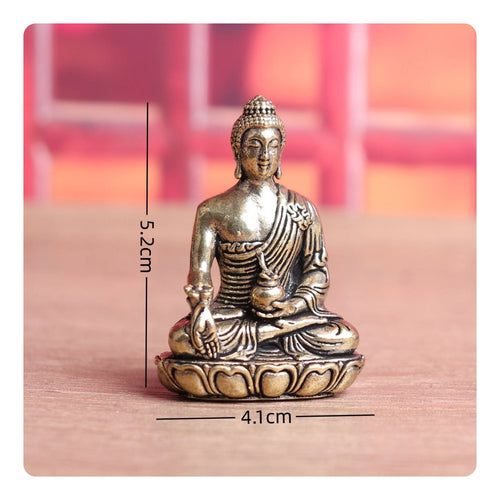 Brass Medicine Buddha Statue Detailed Artwork Home Decoration Artisan-Made