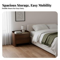 Oval Cabinet with casters Double-Door Storage Nightstand Italian space-conscious designSaving for Apartment Dwellers, Homeowners