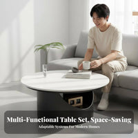 double-level circular table Sintered Stsingle Top Home Furniture Minimalist Design Sturdy Construction for Lounge