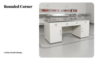 Built-in Storage Pharmacy Examination Table Sturdy and Long-Lasting Oral Workbench Easy to Clean Steel Medical Table with Cabinets Versatile Use for Healthcare Professionals, Pharmacists, Emergency Room, Doctor's Office, Wellness Centers