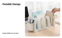 Partitioned Book Rack with Pen Holder Multifunctional for Distant Workers