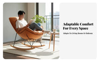 Upholstered Rocking Chair Comfortable Padding Upholstered Rocking Armchair snug Easy Assembly for Seniors, Bedroom, Office