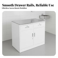 Waterproof and Rust-Proof Oral Medical Facility Operation Table Heavy-Duty Construction Veterinary Treatment Station Medical Treatment Cabinet Locking Casters for Dentists, Veterinarians, Laboratory Technicians, Hospital, Laboratoryoratory Oratory, Office