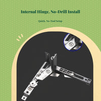 Unseen Glazing Hinge, Adjustable Aluminum Alloy, sturdy Duty, Home Office Security Installation