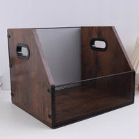 Vinyl Album Storage Box Retro Design Vinyl Album Storage Crate Space-Saving