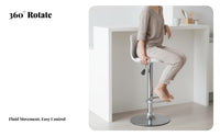 Adjustable Swivel Stool with Backrest Modern Design Bar Chair Stable Round Base