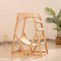 Cat Activity Tree Perch with Sisal Scratching Posts, 3-Level Wood Tree for Medium Cats, Stable Furniture for Apartments