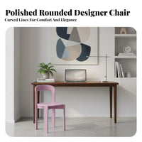 Rounded Supportrest Chair Sturdy Wood Frame Dining Seat Multi-Color Choices Indoor Seating for Families, Homeowners, Kitchen, Living Room, Home Office