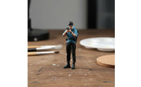 Hand-Painted Photographer Figure Scale Photographer Figurine Highly Detailed Figurine with Camera for Collectors, Hobbyists, Dioramas