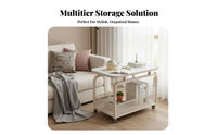 2-Tier Utility Cart on casters Mobile Furniture Multi-Functional for Homeowners