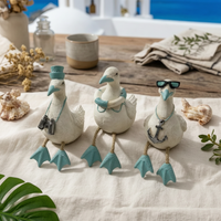 Textured White Bird Figurine Decorative Hanging Bird Figurine for Landscape