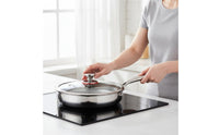 Induction Compatible Honeycomb Non-Stick Pan Universal Cooktop Compatibility Non-Stick Honeycomb Pan Scratch Resistant Uncoated Skillet Glass Lid