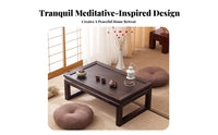 Serenity Inspired Japanese Tea Table Minimalist Design Floor Desk Space Saving Indoor Furnishing Multifunctional for Minimalists, Apartment Dthe manufacturerllers, Students, floor mat Room, Bay opening, Small Spaces, Home Office