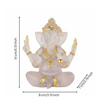 Ganesha Statue Colored Glaze Effect Indian Elephant God Idol for Altar, Office