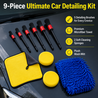 Car Detailing Kit 5 Piece Wheel Brush Microfiber Towels for Car Enthusiasts