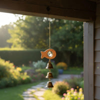 2 Pieces Wood Crystal Bell Ornament Gift Idea Wooden Bird Wind Chime Sun Catcher