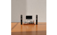 Modern Miniature Home Theater Contemporary Dollhouse TV Stand with Speakers Compact Miniature Television Set True-to-Life for Hobbyists