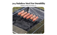 Detachable Design Hot Dog Grill Rack Foldable Handle Hot Dog Grilling Basket Portable for Campers, Camping, Tailgating, Backyard Parties