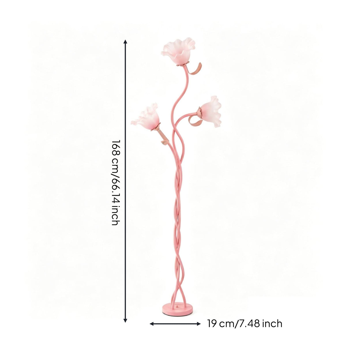 Flower Floor Lamp Curved Flower Standing Lamp Sculptural Decorative for Living Room, Bedroom