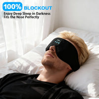 3D Contoured Sleep Mask with Hollow Nose Bridge, Bluetooth, Memory Foam, Detachable