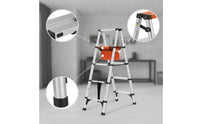 Foldable Double-Sided Step Ladder Portable Folding Step Ladder Compact Stable for Home