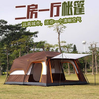 二室一厅户外露野营大型帐篷2两房露营加厚5防大暴雨6-8-10-12人