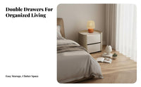 Single-Drawer Nightstand with Shelf Elegant Look Bedside Table for Home, partners