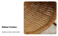 Rattan Lounge Chair Natural Minimalism Design Woven Rattan Lounger Natural Weaving Designer Piece for Interior Designers, Adults