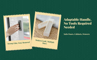 No-hole, no-drill handle. Discreet pull, pressure-sensitive installation. Suitable for kitchen, cabinet, drawer, glass, sliding, and wooden doors.