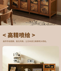 Kitchen Sideboard Storage Cabinet for Living Room Floor Standing Vintage Style Coffee Tea Cabinet