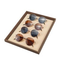 Wooden Display Tray for 24 Eyeglasses or Sunglasses, Walnut Finish