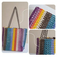 Beaded Tote Bag Colorful Beaded Bag Boho Woven Tote for Daily Use