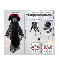 Black Lace Choker Necklace Masquerade Face Tattoo Stickers Decorative