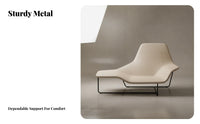 Nordic Design Asymmetrical Sculptural Chair distinctive Shape Deep Seat Armchair Statement Piece Indoor Seating Modern aesthetic for Interior Designers, Homeowners, Living Room, Showroom, Hotel Lobby, Office Reception