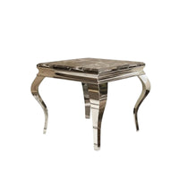 Minimalist Marble Corner Table, Stainless Steel, Small Apartment Accent