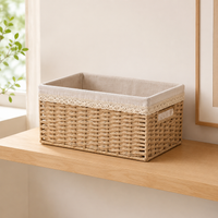 Clothing Storage Paper Basket Khaki With Handle Extra Large Storage Basket Living Room Storage Organizer