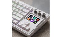 Mechanical Keyboard with Rotary Knobs Customizable Keyboard with Display Keys Compact for Streamers, Participants