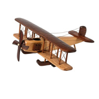 Wooden Biplane Model Nostalgic Wooden Airplane Ornament Unique for Office Desk