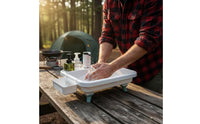 Electric Portable Sink with Pump Rechargeable Camping Sink with Faucet Compact Wash Basin Raised for Campers, RV Owners, Gardeners, Outdoor Activities, Garden