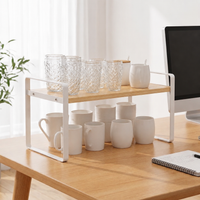 Desk Shelf, Desktop Rack, Wooden, 50x20x18cm, White, Desk Storage, For Work From Home