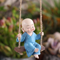 Car Rearview Mirror Hanging Ornament Creative Design Resin Buddha Boy Statue