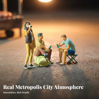 Miniature BBQ Scene Figurine High Intricacy 1:64 Scale Human Miniature model:64 Scale People Figure Realistic Features Tiny