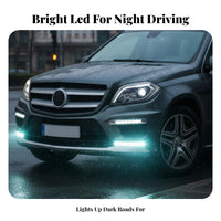 2 Pieces LED Daytime Running Light Easy to Install Clear Vision Daytime Running Lamp Strip Daytime Running Light Bar for Night Driving