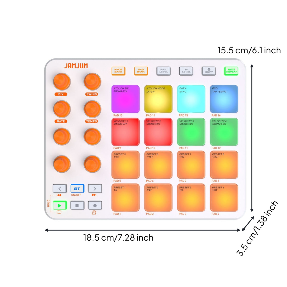 MIDI Controller with Compact MIDI Controller with 16 Pads   Music Sequencer for Producers, Home Studio